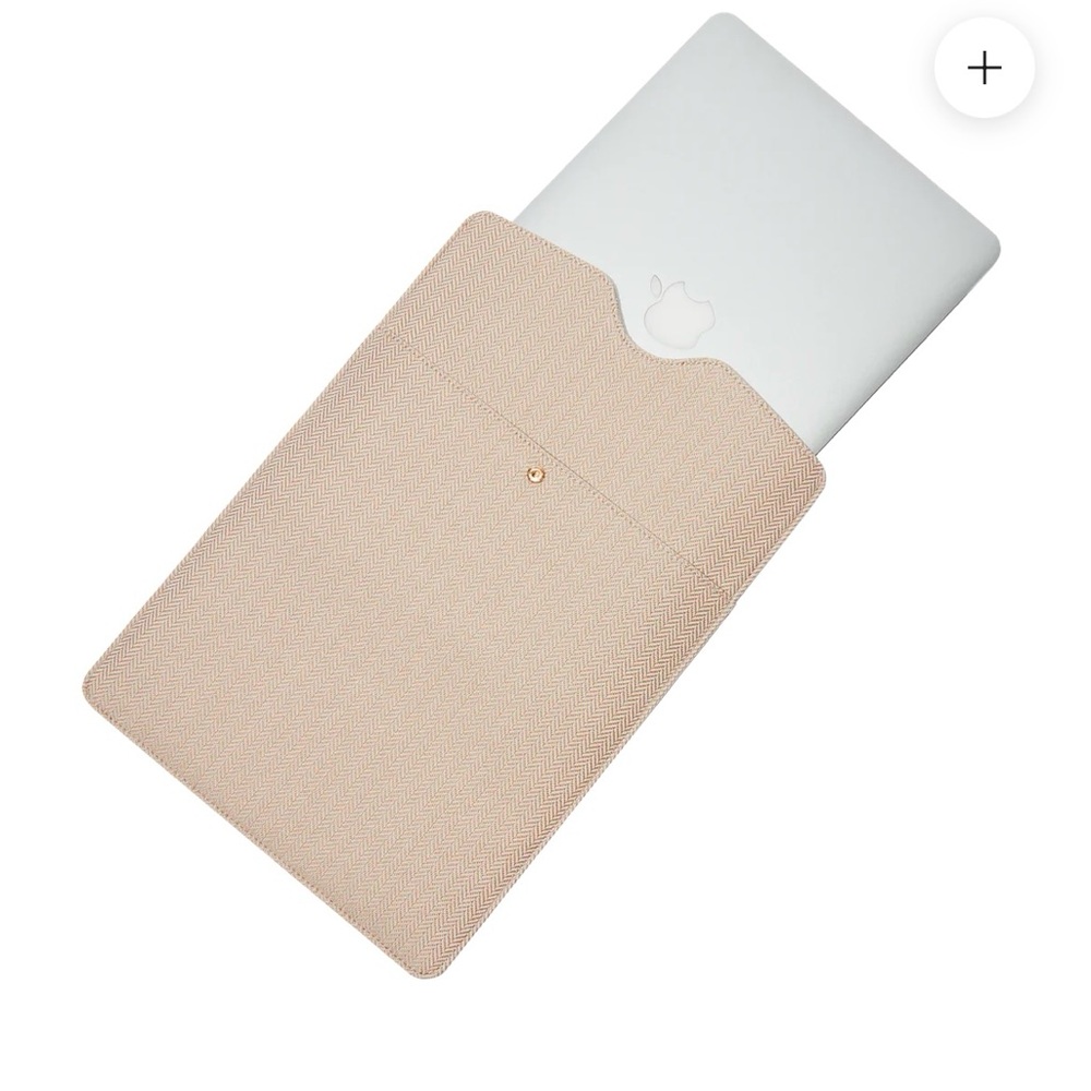 LINDSAY ALBANESE Laptop Clutch Limited Edition Daily Beige Herringbone 🤍🤍🤍